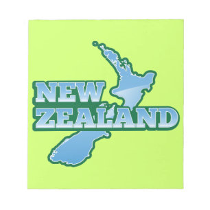 NEUSEELAND mit einer Karte Notizblock