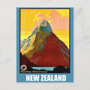 Neuseeland, Miter Peak, Berg Postkarte