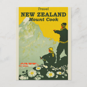 Neuseeland Mook Vintage Travel Poster Postkarte