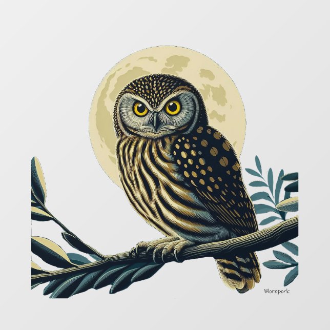 Neuseeland Morepork Window Cling Decal Fensteraufkleber (Blatt)