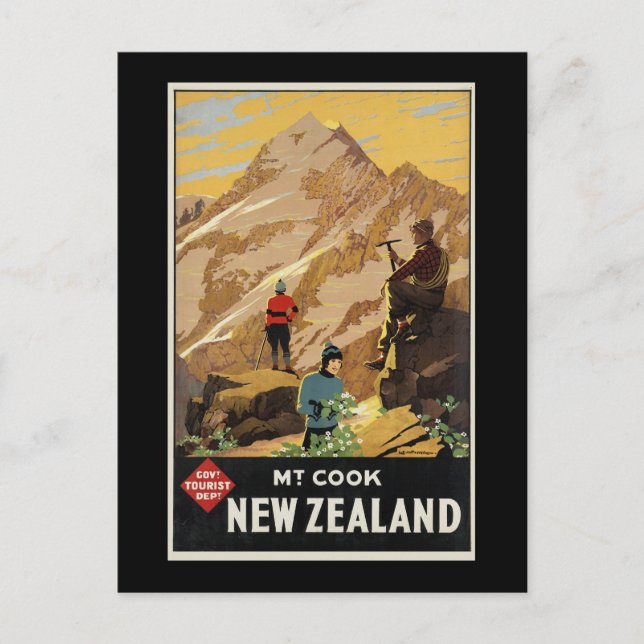 Neuseeland Mount Cook Postkarte (Vorderseite)