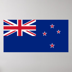 Neuseeland Nationalflagge, Kiwis, Ozeanien Poster