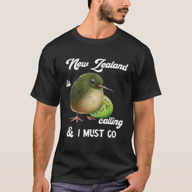 Neuseeland nennt Kiwi Bird Wildlife Frucht und T-Shirt (Vorderseite)