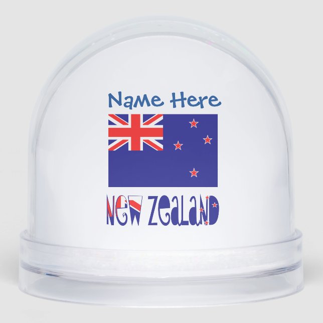 Neuseeland Neuseeland Flaggen Blue Personalizati Schneekugeln (Vorderseite)