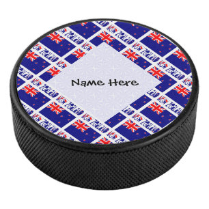 Neuseeland Neuseeländer Flagge Kacheln Personalisi Eishockey Puck