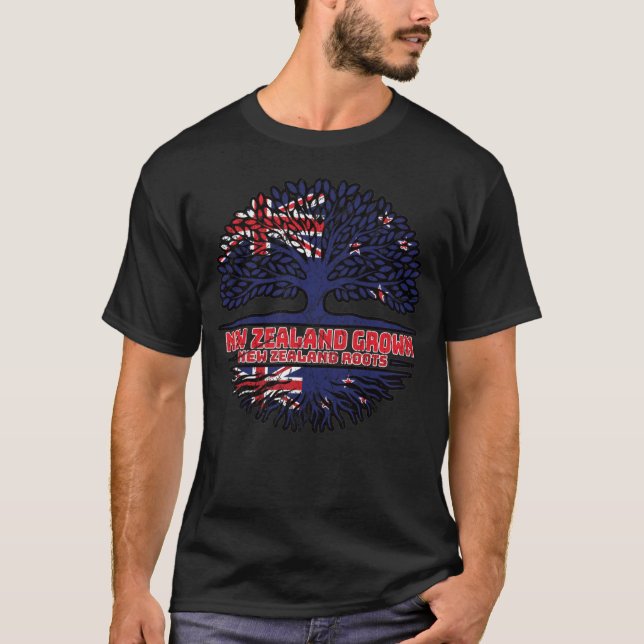 Neuseeland - Neuseeländischer Kiwi Tree Roots Flag T-Shirt (Vorderseite)