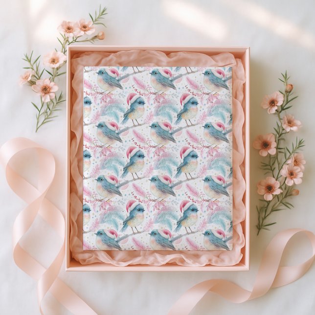 Neuseeland North Island Robin Pattern Weihnachten Seidenpapier (Von Creator hochgeladen)