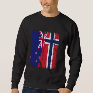 Neuseeland Norwegen Halbe Flagge Neuseeland Norweg Sweatshirt