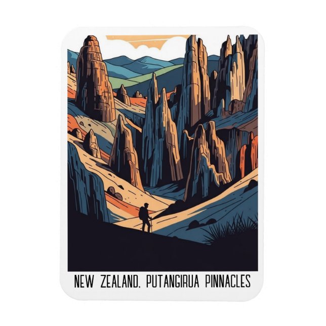 Neuseeland Putangirua PinnaclesReise Magnet (Vertikal)