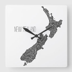 Neuseeland Quadratische Wanduhr