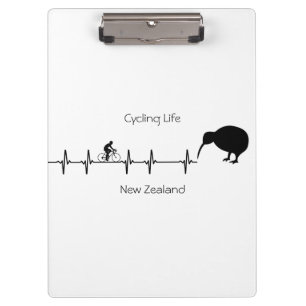 Neuseeland Radfahren Herzschlag Kiwi Bike Geschenk Klemmbrett