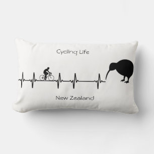 Neuseeland-Radfahren-Herzschlag Kiwi-Bike-Geschenk Lendenkissen
