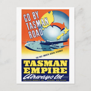 Neuseeland - Reisen Sie auf der Tasman Road Vintag Postkarte