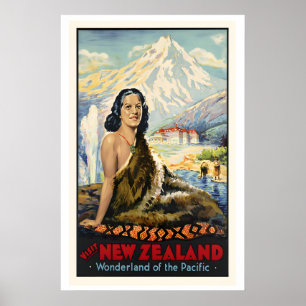 Neuseeland-Reiseposter - gerahmt ungerahmt Poster