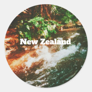 Neuseeland-Reiseposter Runder Aufkleber