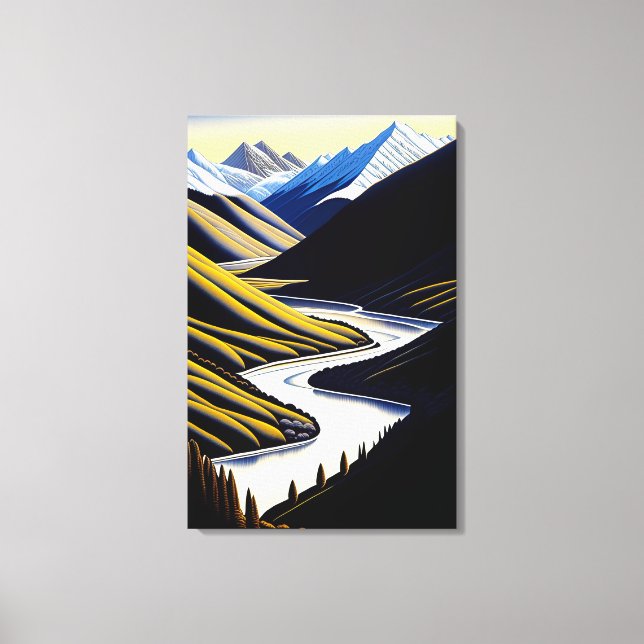 Neuseeland River Valley - Canvas Print Leinwanddruck (Vorderseite)