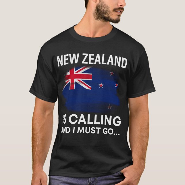 Neuseeland ruft an und ich muss in Kiwi-Städte geh T-Shirt (Vorderseite)