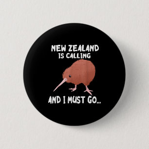 Neuseeland ruft Kiwi-Vogel-Wildtier  Button