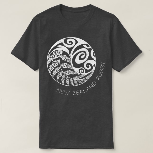 Neuseeland Rugby Maori Inspiriert Kiwi Silver Fer T-Shirt (Design vorne)