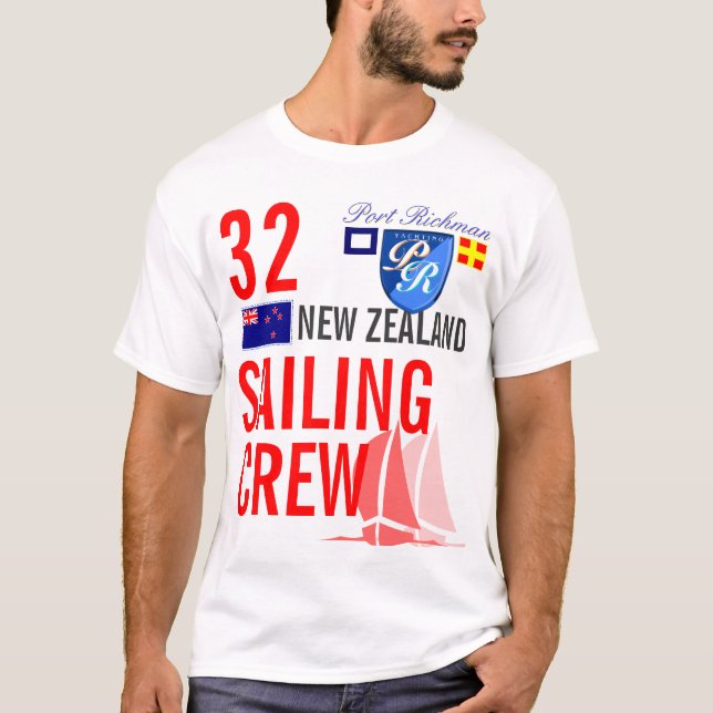 Neuseeland-Segeln-Crew nautisch T-Shirt (Vorderseite)