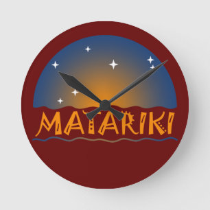 Neuseeland Seven Sisters Maori MATARIKI 1b Runde Wanduhr
