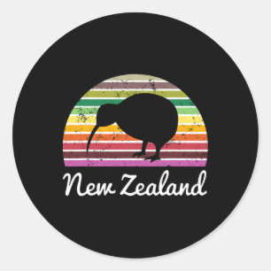 Neuseeland-Shirt Kiwi-Vogel Urlaubsgeschenk Runder Aufkleber
