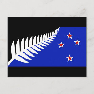 Neuseeland-Silberfarn-Flagge Postkarte