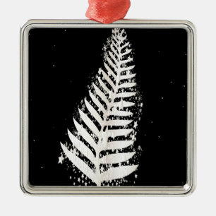 Neuseeland SIlver Fern Christmas Tree Silbernes Ornament