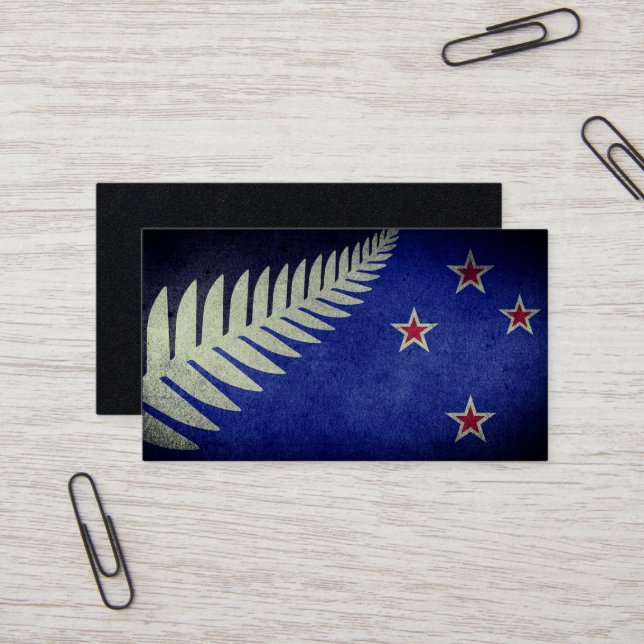 Neuseeland Silver Fern Visitenkarte (Vorderseite/Rückseite Beispiel)