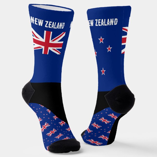 Neuseeland Socken, Neuseeland Flaggenfarben / Spor Socken (Gewinkelt)