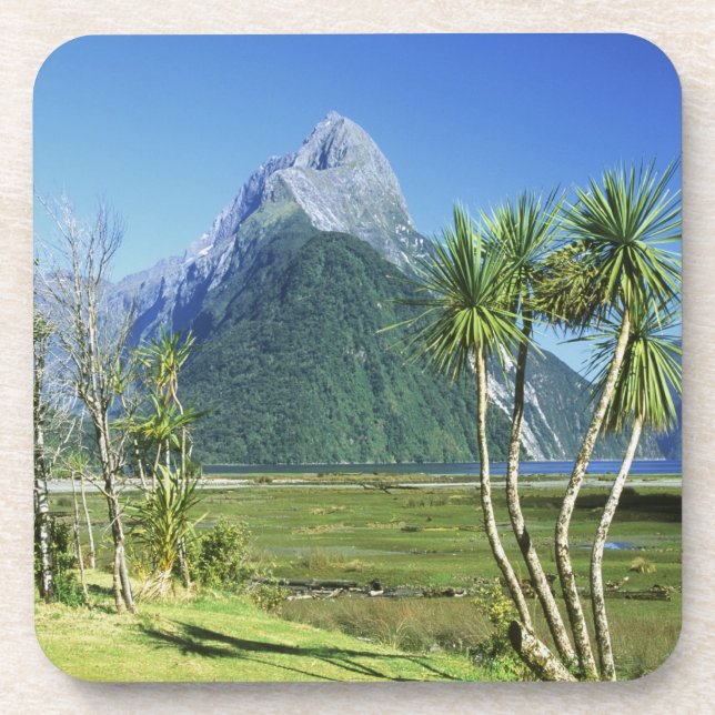 Neuseeland, Südinsel, Miter Peak, Getränkeuntersetzer (Vorderseite)