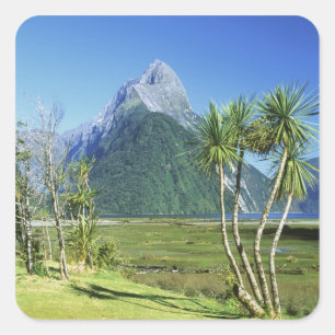 Neuseeland, Südinsel, Mitre Peak, Quadratischer Aufkleber