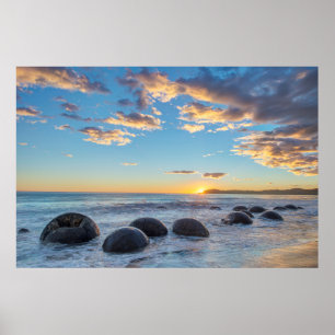 Neuseeland, Südinsel, Moeraki Boulders Poster