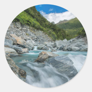 Neuseeland, Südinsel, Mt. Aspiring National Runder Aufkleber