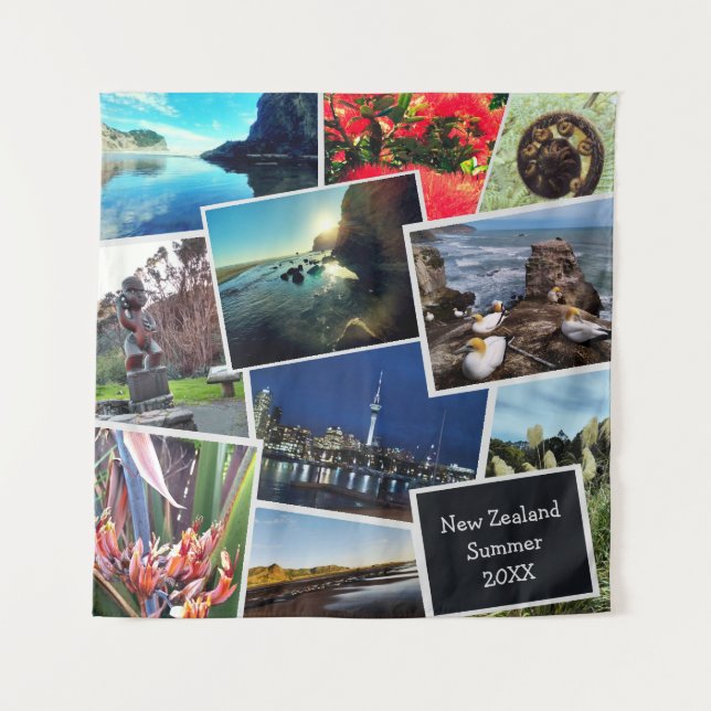 Neuseeland Summer Collage Tapestes Wandteppich (Vorderseite)