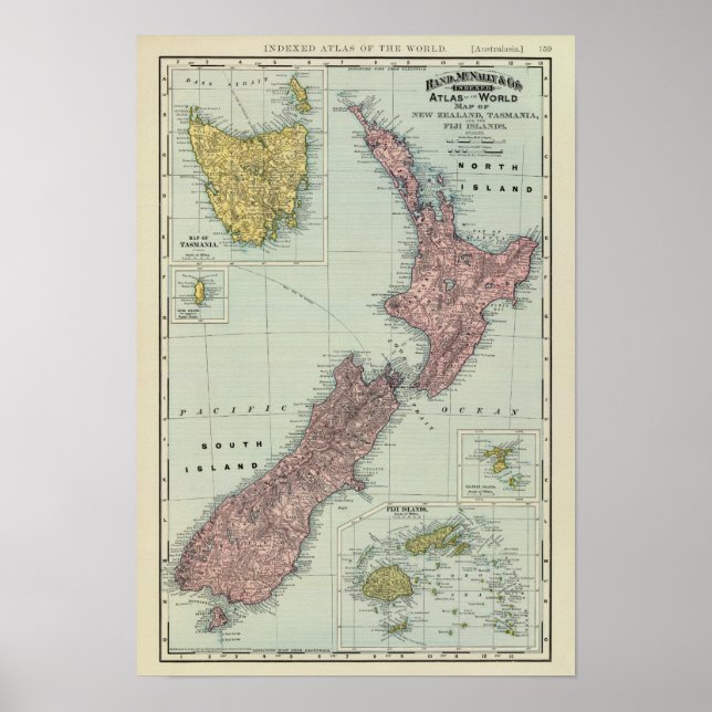 Neuseeland, Tasmanien, Fidschi Poster (Vorne)