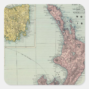 Neuseeland, Tasmanien, Fidschi Quadratischer Aufkleber