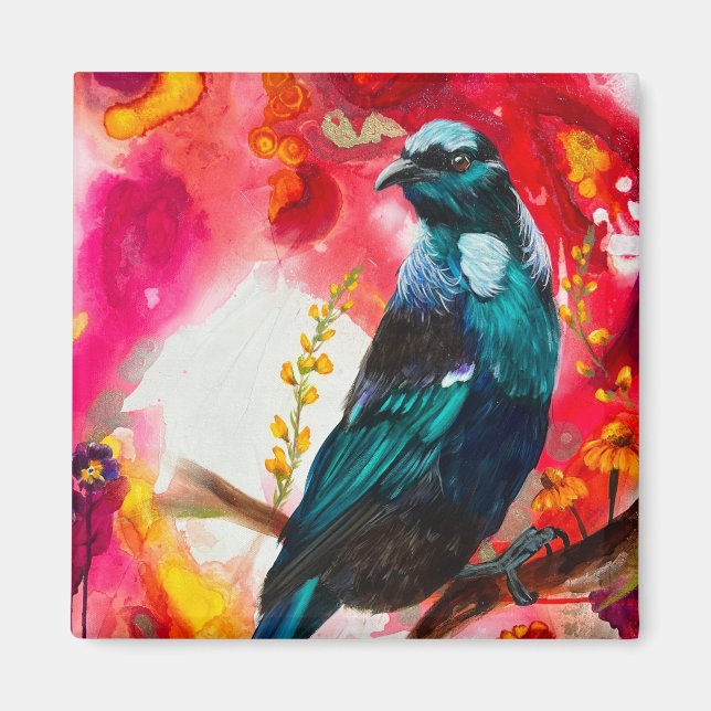 Neuseeland Tui Bird Magnet (Vorne)