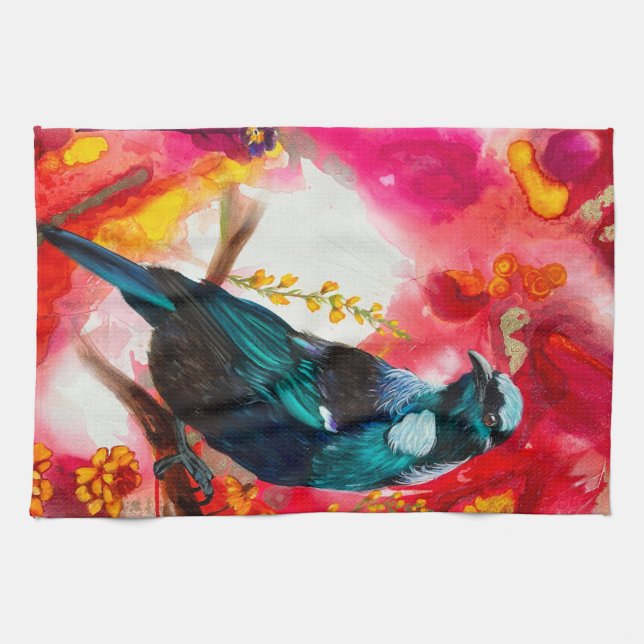 Neuseeland Tui Bird Teetuch Geschirrtuch (Horizontal)