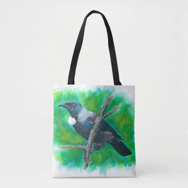 Neuseeland Tui - Malerei in Acryl (Vorderseite)
