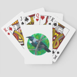 Neuseeland Tui - Malerei in Acryl Spielkarten