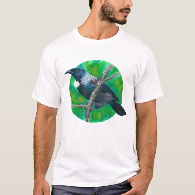 Neuseeland Tui - Malerei in Acryl T-Shirt (Vorderseite)