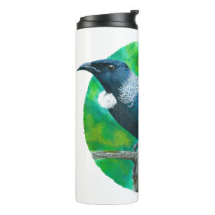 Neuseeland Tui - Malerei in Acryl Thermosbecher