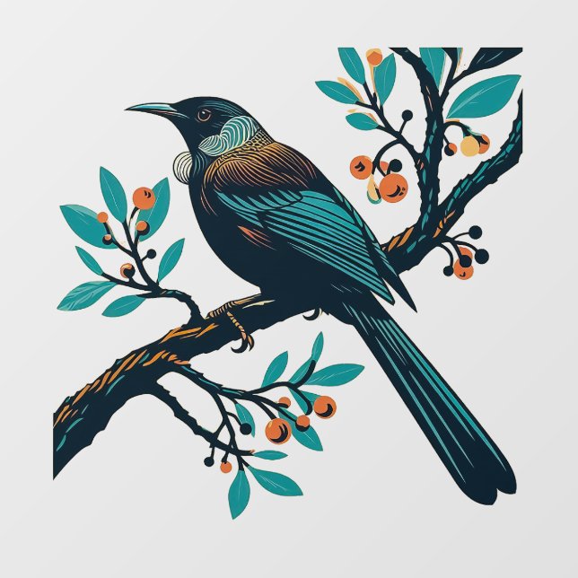 Neuseeland Tui Window Cling Decal Fensteraufkleber (Blatt)