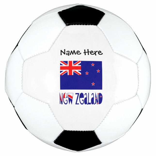 Neuseeland und Neuseeland Flaggen mit Ihrem Namen Fußball (Vorderseite)