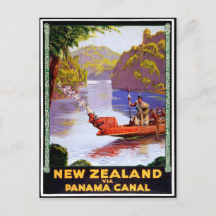 Neuseeland via Panamakanal, Menschen auf dem Boot Postkarte