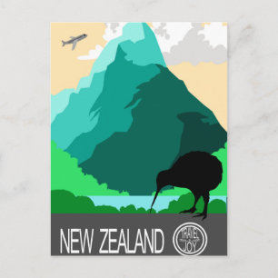 Neuseeland Vintage-Design Postkarte