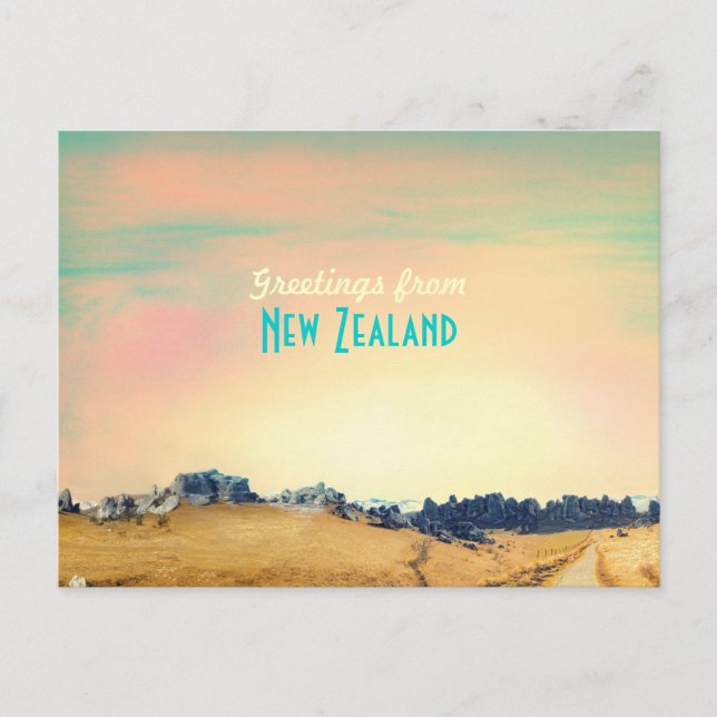 Neuseeland Vintage Karte (Vorderseite)