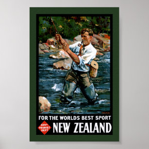 Neuseeland Vintage Poster Restauriert