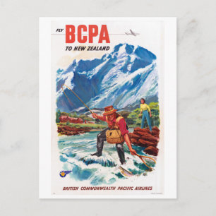 Neuseeland Vintage Poster Restauriert Postkarte